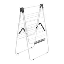 Tendedero Plegable 2 Niveles con Pinzas para Calcetines Tendedero de Ropa 1385 mm de Tendido 21 Barras de Secado Tubos de Hierro y Plástico PP Altura Ajustable para Exterior, Interior, Blanco - 2 Niveles, Tendedero de Ropa 1385 mm - Ver 8
