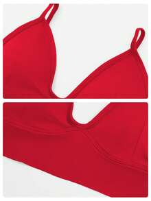 MFVIM Seamless Yoga Bra Top With Adjustable Straps, Quick-Dry Sports Shirt For Running & Fitness, Breathable Gym Wear For Women - Red - View 11