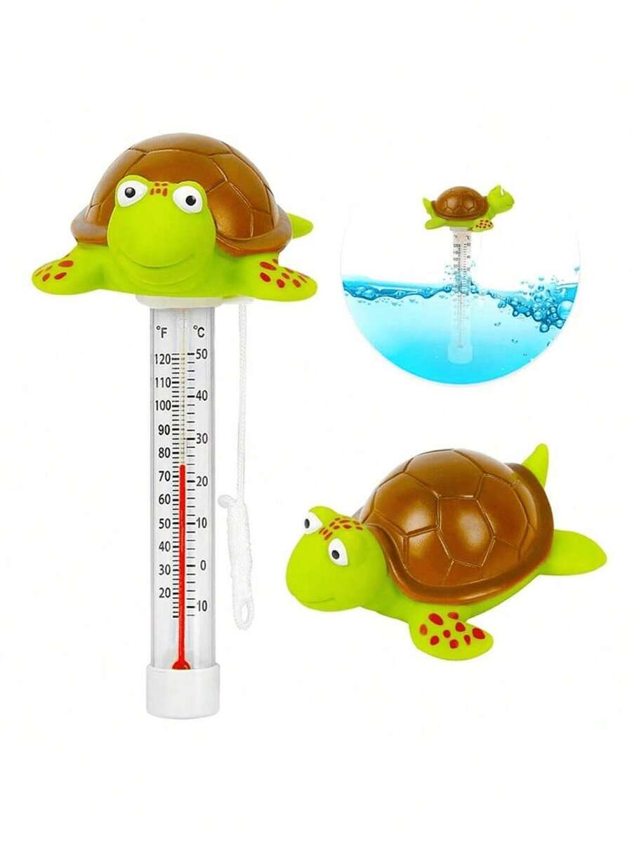 Termometer Kolam Renang Apung Bentuk Kura-kura Ukuran Besar yang Mudah Dibaca, Desain Hewan Lucu, Cocok untuk Kolam Renang Dalam/Luar Ruangan, Bak Mandi Air Panas, Spa, dan Akuarium, Termometer Minyak Putih, Tanpa Baterai - A - View 1