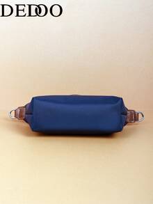 Dedoo Spring/Summer Fashion Classic Nylon Colorblock Mini Handbag, Minimalist Versatile Shell Crossbody Long Shoulder Bag - Blue - View 3