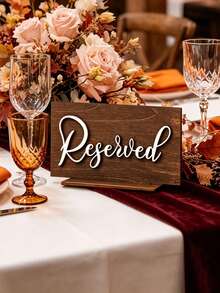 Custom Wedding Rustic Wooden Reserved Table Signs, Church Pew Ceremony Reception Decor Reserved Placards - Multicolor - View 3