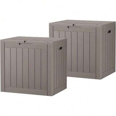 55 Gallon Package Delivery Box Outside, Waterproof Storage Box With Lockable Secure, Resin Parcel Drop Box Porch, Curbside, Backyard, Garden, Patio & Lawn (Striped Black)