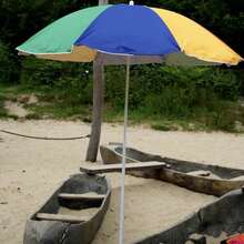 Colorful Large-Size Outdoor Sun Umbrella, Beach Camping Sun Umbrella, Portable Sun Umbrella For Courtyards And Balconies. - A - View 5