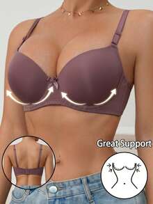 Sutiã Bojo Liso Básico Alça Regulável Soutien Dia a Dia Sutian Clássico Sutian com Aro Lingerie Moda Íntima Sutiãs Femininos - Multicolorido - Visão 2