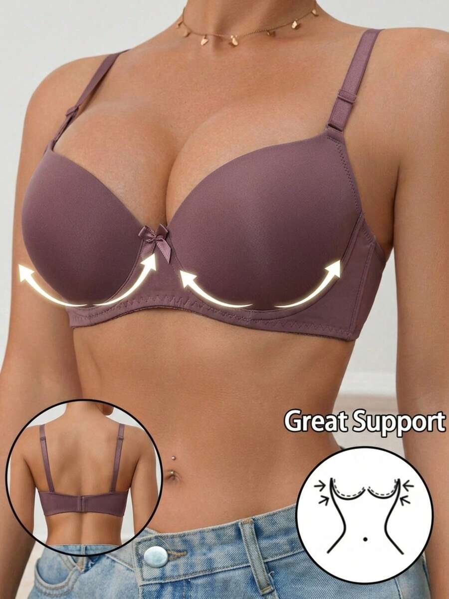 Sutiã Bojo Liso Básico Alça Regulável Soutien Dia a Dia Sutian Clássico Sutian com Aro Lingerie Moda Íntima Sutiãs Femininos