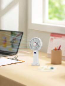 1件可攜式手持迷你風扇，5段風速可調，充電式電池，睫毛美睫師用品，女性化妝用小型個人睫毛風扇，適合夏季戶外活動、運動、辦公室、臥室、學校，禮品、日常使用、旅行必備 - 彩色 - 查看 10