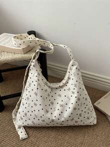 Large Capacity Corduroy Tote Bag For Women 2026 New Fashion Commuter Shoulder Handbag Versatile Niche Design - White - View 8
