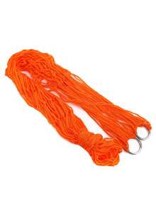 1pc Lightweight Nylon Mesh Single Portable Rope Hammock, Outdoor Camping Beach Backyard Garden Tree Hanging Swing Bed, Travel Relaxation Accessory - A - View 11