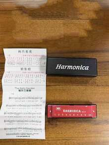 便攜式 10 孔 C 調半音階口琴，附防塵耐壓保護盒，適合初學者自學、日常練習與表演，音樂愛好者的創意禮物 - 彩色 - 查看 8