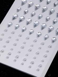 1組免穿孔黏貼式眉毛、嘴唇、額頭身體與臉部飾品 - 彩色 - 查看 4