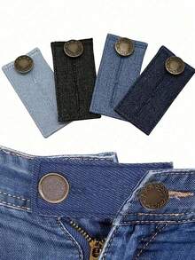 1/4pcs Pants Waist Extender Buttons, Jeans Waistband Extension Clips, Long Waist Buckles, Elastic Adjustable Waist Buttons, Belt Extender Clips, Sewing Supplies - Multiple Styles - View 1