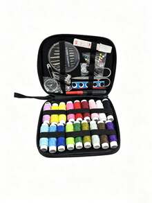 1 Conjunto de Kit de Ferramentas de Costura Profissional para Adultos | Kit de Ferramentas de Costura, Inclui Tesoura de Alfaiate, Linha, Agulhas, Cortador de Linha, Adequado para Viagem, Casa, Iniciantes - Multicolorido - Visão 8