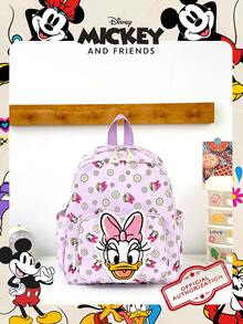 1pc Official Disney Mickey Mouse All Over Print Backpack, Cartoon Pattern School Day Bag With Mickey Head Patch On Front Pocket, Multi-Pocket Casual Backpack, Suitable For Girls/Students/Young People/Fans, Perfect For Back To School, Fashion Campus Commute, Weekend Outings, Theme Park Visits And Daily Casual Activities - Multicolor - View 14