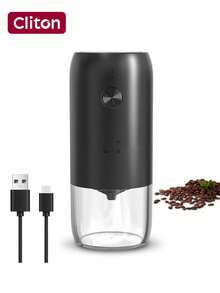 1pc Electric Coffee Grinder, Ceramic Conical Burr, Adjustable Thickness, One-Button Control, USB Rechargeable, Uniform Grinding, Portable Mini Bean Mill For Home Travel Office, Holiday Gift For Christmas Valentine's Day Father Mother Day - Multicolor - View 16