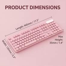Pink Retro Backlit Keyboard Mouse Set, Floating Keycaps, Comfortable Feel, Compatible For Computer Office - View 7