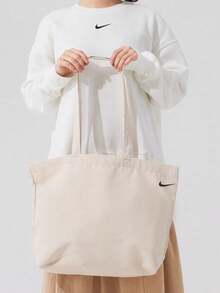 Nike Heritage 22L Casual Simple Open Closure Large Capacity Polyester Tote Bag Shopping Bag Shoulder Bag Unisex Oatmeal Color - Oatmeal Color - View 1