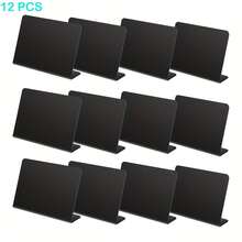 12pcs L-Shaped Erasable Price Tags Mini Chalkboard Food Display Stands Tabletop Signage Mini Small - Chalkboard - View 1