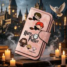 Warner Bros 1 pieza Nueva cartera de moda de la serie Harry Potter para mujer, plegable de gran capacidad de material PU, esencial para salidas diarias - A - Ver 10