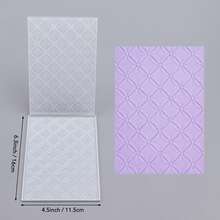 1 pieza Carpeta con relieve 3D, Suministros para scrapbooking DIY, Carpeta de plástico con relieve y patrón aterciopelado, Adecuada para hacer tarjetas, scrapbooking y otras creaciones de manualidades de papel - Multicolor - Ver 3