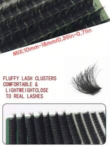 10-16mm D Curl DIY 168 Clusters 150D 3D Dense Fluffy Faux Mink Eyelashes Reusable Makeup Tool - DD - View 5