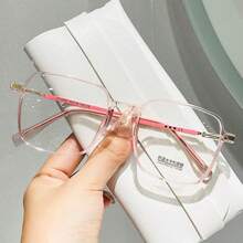 1 Pair Women's Geometric Metal Frame Fashion Glasses, Suitable For Women's Travel Accessories, Elegant Sun Protection Beach Accessories, Applicable For Women's Seaside Vacation, Outdoor, Travel Scenarios - Brown - View 6