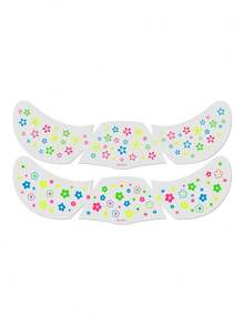 2 piezas Pegatinas de tatuaje de pecas con flores que brillan en la oscuridad y neón, pegatinas faciales florales que brillan en la oscuridad, tatuajes de pecas, tatuajes falsos para fiestas y uso diario - Multicolor - Ver 12