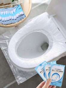 10pcs Disposable Paper Toilet Seat Covers, Flushable Paper Toilet Seat Covers, Suitable For Adult Toilet Training, Essential Disposable Supplies For Public Restrooms, Airplanes, Camping, Travel, Hotel, Outdoor, Guest Room, Beach Travel Mini Pack, Menstrual Disposable Supplies, Bathroom Accessories - Multicolor - View 6