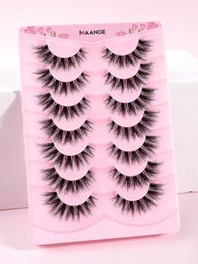 MAANGE 7 Pairs Segmented Fluffy False Eyelashes, 11-16mm, Cartoon Style False Eyelashes, Transparent Band False Eyelashes, Soft 3D Faux Mink False Eyelashes, Lightweight Fluffy Faux Mink False Eyelashes, Strip False Eyelashes, Suitable For Daily Use, Women's Travel, Party, Work And Other Occasions, False Eyelashes, Eyelashes - Black - View 10