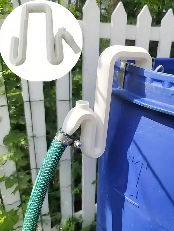 1pc Self-Siphoning Overflow Hose With Bucket Rim Clip, Rainwater Diverter