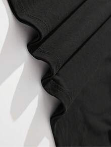 T-Shirt With Electric Techno Waves Graphic Print - 100% For Men - 黑色 - 查看 3