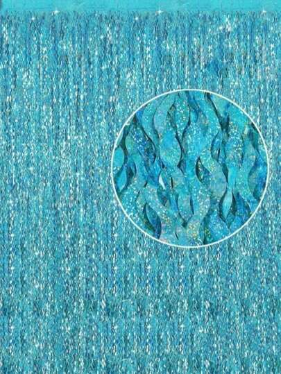 1/2 Pcs Light Blue Wave Foil Fringe Curtain Party Decorations Shiny Tinsel Curtain Photo Backdrop Props For Beach Party Themed Party Underwater Celebration Birthday Wedding Christmas Graduation Anniversary Decor