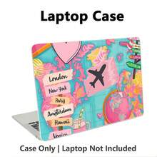 1件相容Macbook的保護殼，飛機旅行UV印花圖案，筆電保護套，極簡輕量耐用保護殼，相容Macbook Air Pro 13.3 13.6 14.2 15.3 16.2英吋，適用於13英吋Neo筆電保護殼A3404型號/D14、D16 - 查看 6