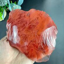 1件水晶原石櫻桃石，粗糙天然櫻桃石，櫻桃原石，仿紅色玻璃，人造紅色釉面玻璃 - 紅色 - 查看 8