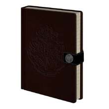 Safta Harry Potter A5尺寸霍格華茲哈利波特筆記本，15x21厘米，棕色硬面封面，壓花設計，絲帶封口，青少年學生筆記本，返校季必備 - 選項 1 - 查看 2