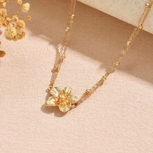 1pc Fashion Sexy Bohemian Style Luxury Double Layer Floral Waist Chain, Adjustable, Suitable For Daily Wear, Party, Dance, Beach, Bikini Body Accessory - Multicolor - View 4