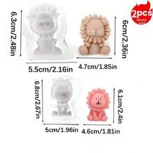 2pcs Silicone Mold Cute Little Lion Scented Candle Mold | Elastic Heat-Resistant Non-Deforming | Easy Release, Suitable For Epoxy Resin And Cement Handmade Crafts - Two Lion Molds, One With a Large Mouth and the Other With a Small Mouth. - View 7