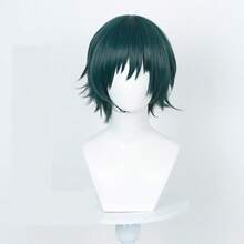 動漫角色扮演綠色假髮，適用於動漫展、萬聖節、嘉年華角色扮演 - 墨綠色 - 查看 3