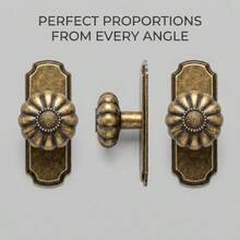2/6pcs Vintage Pumpkin Shaped Cabinet Knobs/Pulls With Backplate, 1.25 Inch Diameter Drawer Handles - Bronze - View 7