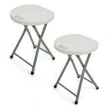 White Folding Stools - Portable And Durable Plastic Foldable Stools For Camping, Kitchen, Desk, Or Outdoor Use, Lightweight Fold Up Stool For Indoor/Outdoor Events And Everyday Seating - 2 Stools - View 12