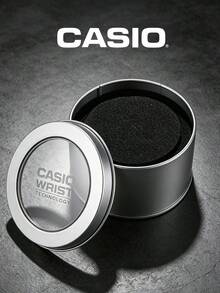 Hộp đựng đồng hồ thiếc tròn màu bạc Casio chính hãng, hộp lưu trữ đồng hồ bằng kim loại có cửa sổ trong suốt và miếng xốp đệm, dùng làm quà tặng và sưu tập đồng hồ - Bạc - Xem 2