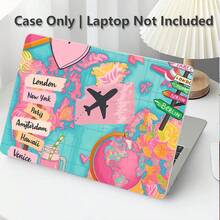 1件相容Macbook的保護殼，飛機旅行UV印花圖案，筆電保護套，極簡輕量耐用保護殼，相容Macbook Air Pro 13.3 13.6 14.2 15.3 16.2英吋，適用於13英吋Neo筆電保護殼A3404型號/D14、D16 - 查看 1