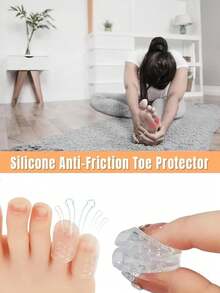2/10/20/30/40pcs Toe Protector Caps, Anti-Friction Toe Sleeves, Silicone Toe Caps For Fungal Nails, Ultra-Thin Ankle Protector, Finger Protector Tools - Transparent - View 11