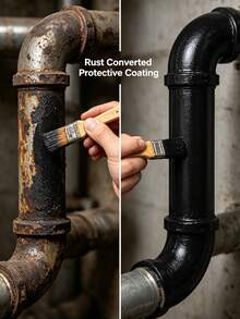 Metal Rust-Proof Primer With Matching Brush, Direct Application For Rusted Iron Railings, Iron Gates, Hardware Components, Converts Rust Into Sealed Protective Layer, Strong Adhesion, Weather-Resistant For Outdoor Use, Refurbishes And Repairs Peeling Paint And Rust Spots, No Sanding Required, Household Metal Rust Removal And Refurbishment Protective Coating - Multiple - View 7