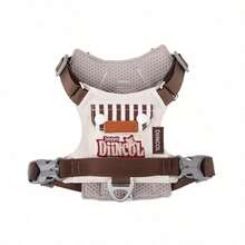 Summer Lightweight Dog Harness, Embroidered Pocket Design, Breathable Mesh Material, Soft Waterproof Fabric, Can Be Worn After Grooming, No Friction Pain, Equipped With Metal Buckle And Anti-Burst Pull Handle, Suitable For Small/Medium Dogs. Non-Chafing Leash - Beige - View 16