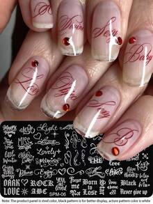 1 peça Placa de Carimbo para Unhas em Denim, Molde de Arte de Unhas em Aço Inoxidável com Textura de Denim, Coração, Xadrez, Bolinhas, Urso, Laço, Estrela e Padrão Grunge Rasgado, Placa de Carimbo de Unhas Y2K Doce e Feminina Estilo Cowboy para Acessórios de Manicure DIY de Salão - Prata - Ver 4