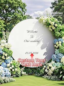 Fondo redondo personalizable (soporte no incluido), patrón/logo/texto imprimible, duradero, adecuado para bodas, fiestas de cumpleaños, bautizos, accesorios de cabina fotográfica y decoraciones de fiesta, diseño redondo moderno, textura suave, fondo redondo - Multicolor - Ver 2