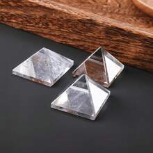 1pc/2pcs Random Natural Transparent Crystal Pyramid Decor, Bohemian Style Home Decoration Crystal Tower, Great Gift For Holidays - Clear Quartz Tower - View 5