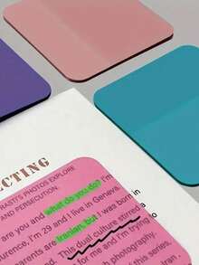 8 piezas de notas adhesivas transparentes de color macaron, 160 hojas de pestañas de índice con esquinas cuadradas y redondas para notas de lectura de estudiantes, artículos esenciales para la temporada de regreso a la escuela - Unitalla - Ver 6
