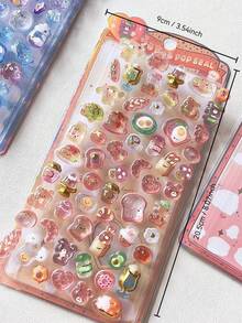 Cristal mini dorado, pegatinas de epoxi, decoraciones en relieve 3D de hámster, conejo, fundas de teléfono, scrapbooking, diario, pegatinas - Multicolor - Ver 18