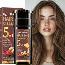 5-In-1 Ginseng & Reishi Mushroom Plant-Based Hair Dye Shampoo, Natural Plant Ingredients, Moisturizing & Softening Hair, Gentle Coloring, Low Irritation, Gray Coverage, Suitable For All Hair Types, Unisex - Multicolor - View 9